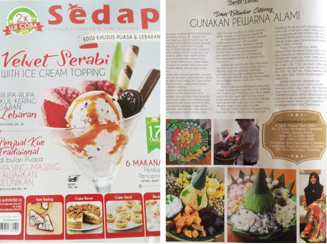 Daun Ketumbar Catering ada di Majalah Sedap Edisi 6/XVII/2016